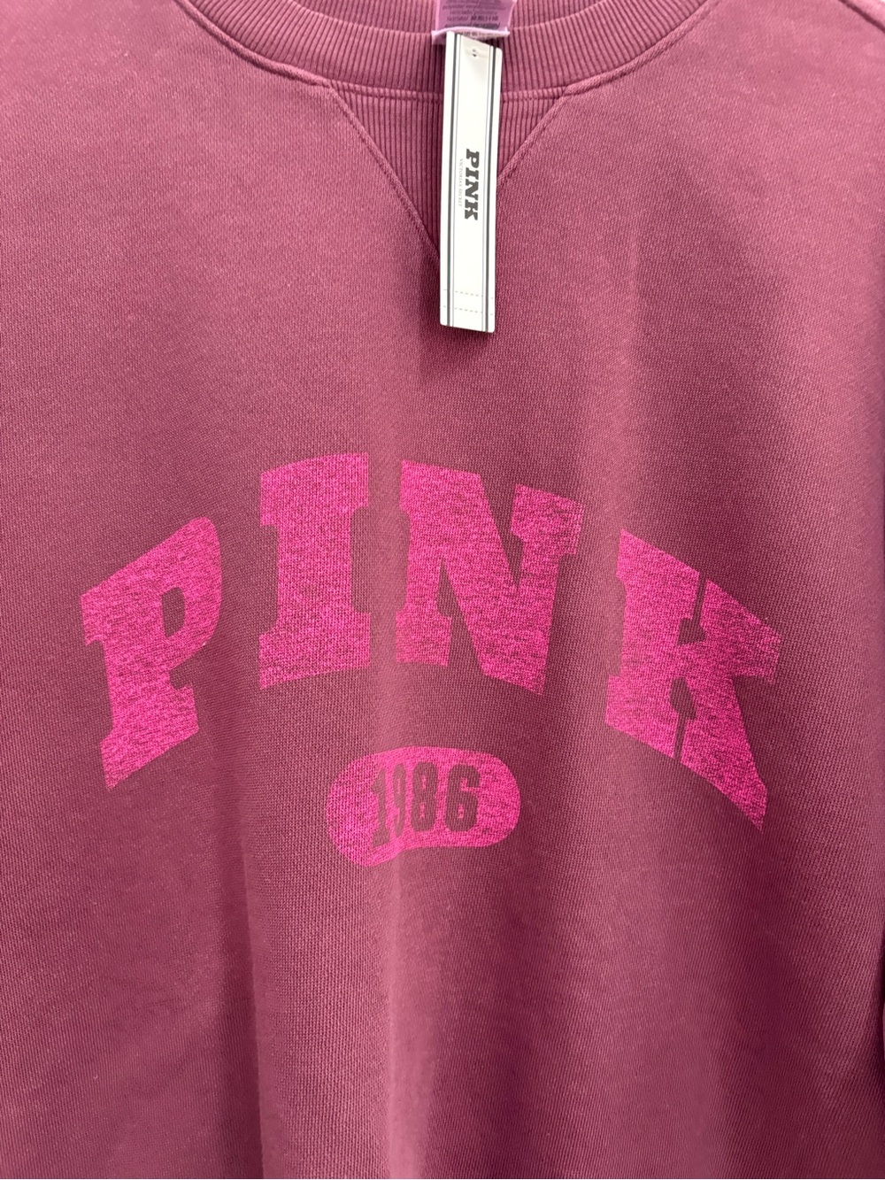 PINK Victoria's Secret Mauve Sweatshirt with Hot Pink Logo